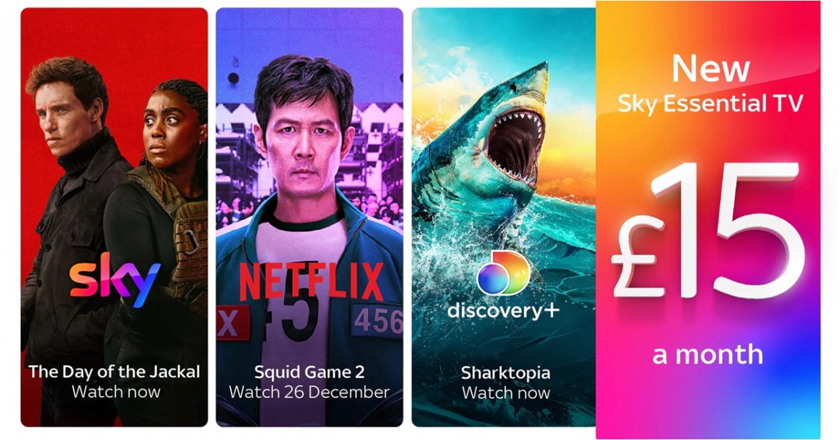 新しい Sky Essential TV パッケージでは、Sky、Netflix、discovery+ を午後 15 ポンドでご利用いただけます